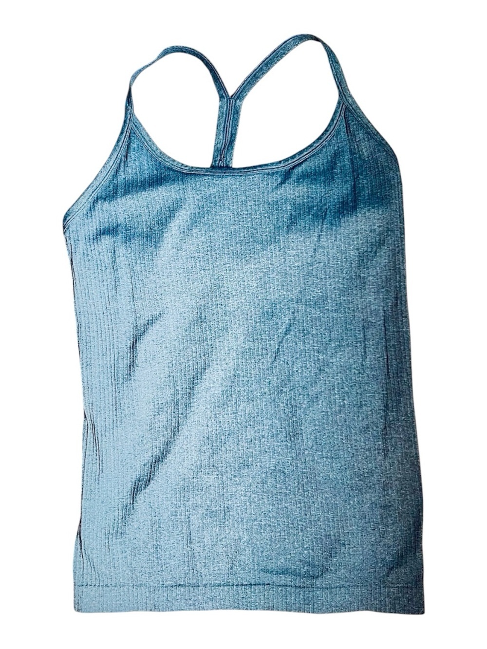 Blue Ribbed Racerback Tank Top